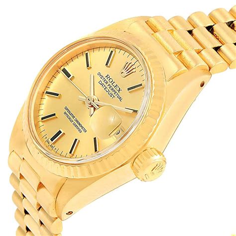 gold ladies rolex oyster perpetual